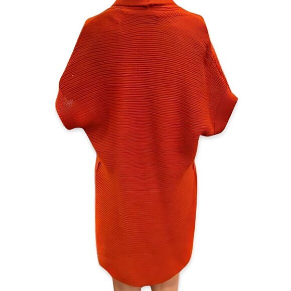 Dex Knit Sweater Short Sleeve V-neck 100% Acrylic Fabric Orange Women's XS EUC - Picture 4 of 7